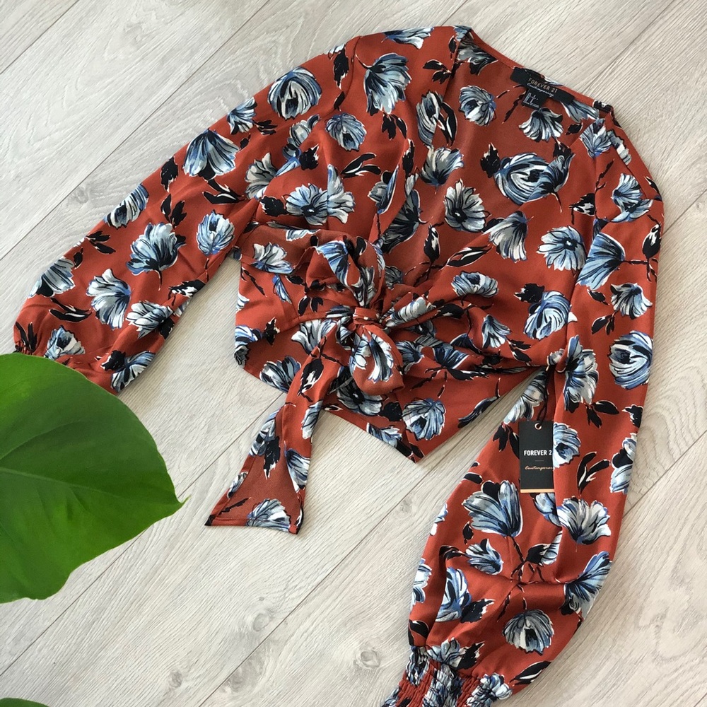 Boho Floral Tie Long Sleeve top